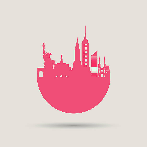 뉴욕 스카이라인 - empire state building stock illustrations