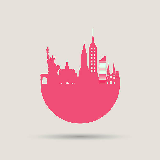 new york skyline - new york city 幅插畫檔、美工圖案、卡通及圖標