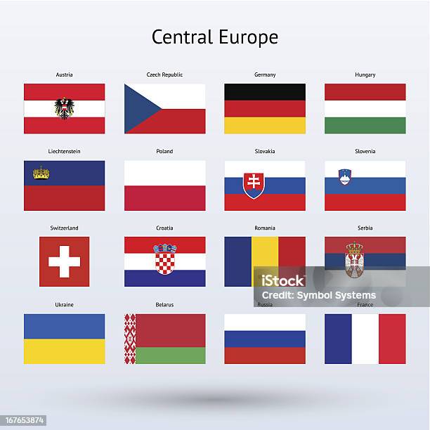 Resi Bandiere Dei Paesi Delleuropa Centrale - Immagini vettoriali stock e altre immagini di Austria - Austria, Bandiera, Bandiera nazionale