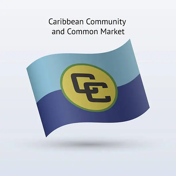 Vector illustration of Caribbean Community and Common Market Flag