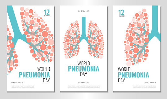 Vector Illustration of World Pneumonia Day. Use as advertising, invitation, banner,