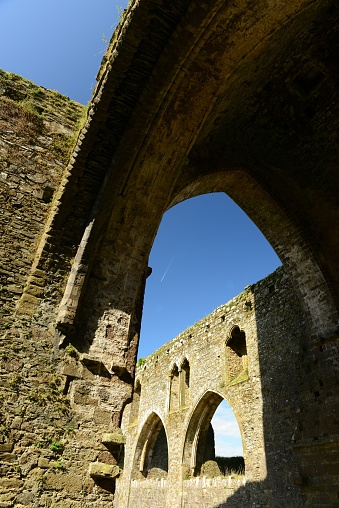 12th century ruin interior of a monastery.