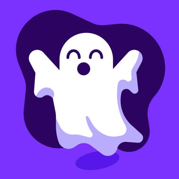 Flying Ghost Flat Style vector art illustration