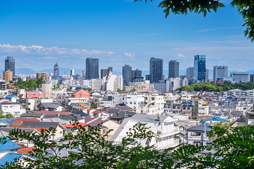 Kobe, Japan cityscape from Hyogo Ward in the afternoon.