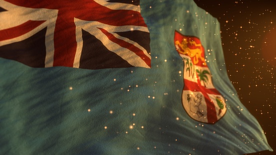 Fiji national flag. Waving country symbol. Independence day.