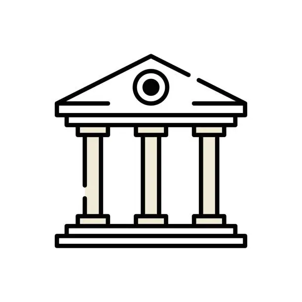 Vector illustration of Building Simple Line Icon