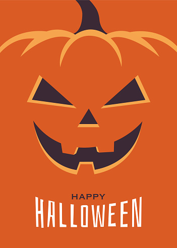 Halloween night background with pumpkins, text 