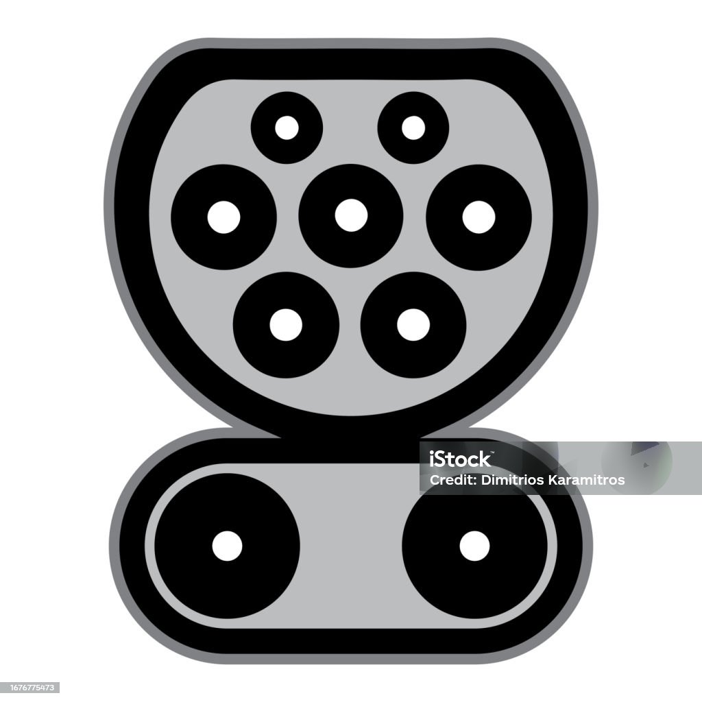 Fuel Plug Vector Type 2 Ccs Combo Plug For Electric Vehicles Stock Illustration ...