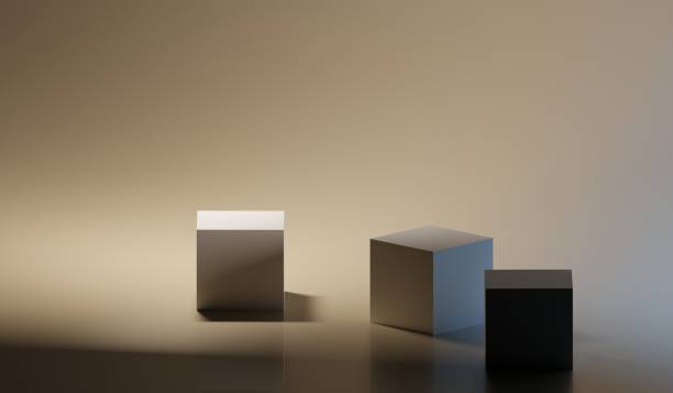 istock Abstract 3D cubes on a dark background. Modern horizontal background or banner with empty platforms. 3D rendering. 1676840277