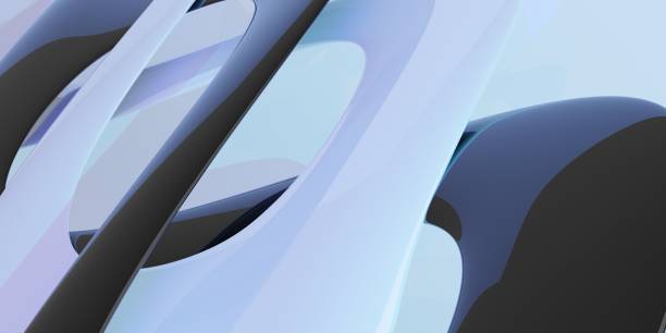 istock Liquid metal lines. Modern abstract background. Realistic 3D rendering. 1676842968