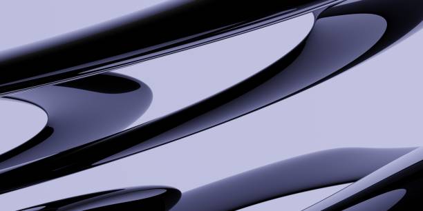 istock Liquid metal lines. Modern abstract background. Realistic 3D rendering. 1676843495