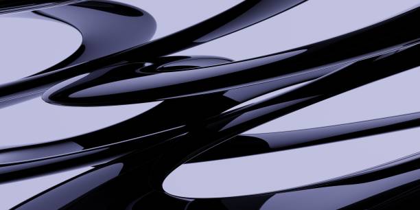 istock Liquid metal lines. Modern abstract background. Realistic 3D rendering. 1676843499
