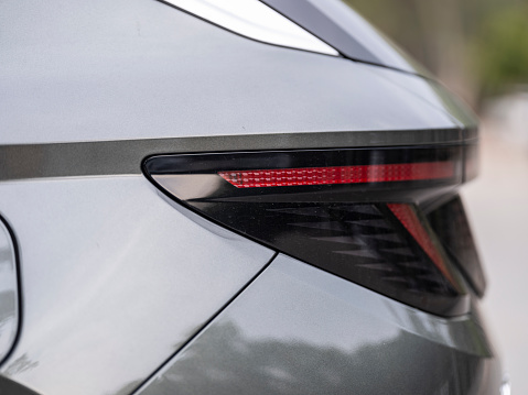 Close-up of the tail light of a beautiful car