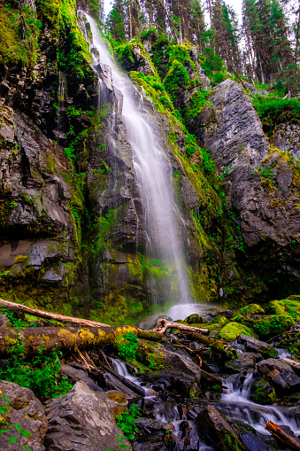 Strawberry Falls is a remote waterfall cascading more than 50 feet in a small canyon of the Strawberry Mountain Wilderness. The waterfall is only accessible by hiking or backpacking through the wilderness of Central Oregon.