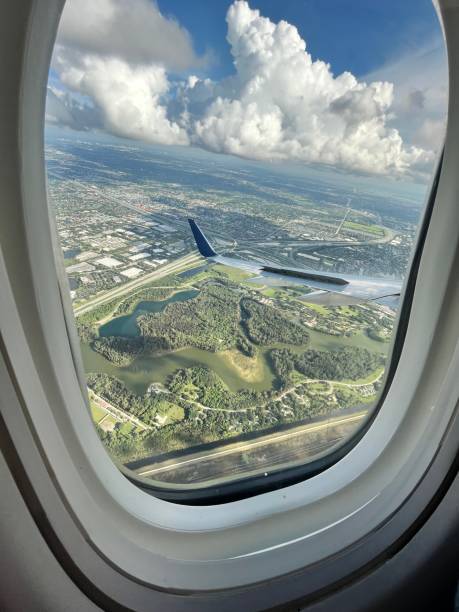 istock Aerial view forest area from airplane window 1676921692