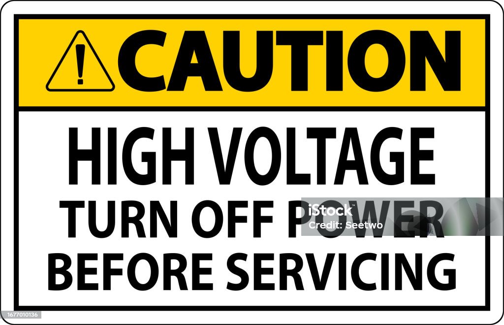 Power Inactive Sign Caution Sign High Voltage Turn Off Power Before Servicing Stock ...