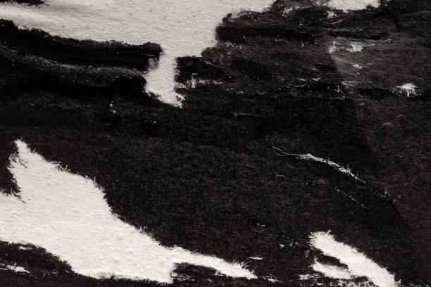 istock Old grunge ripped torn black paper poster surface texture background 1677021698
