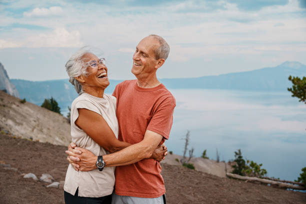 istock Joyful retired couple hiking 1677022587