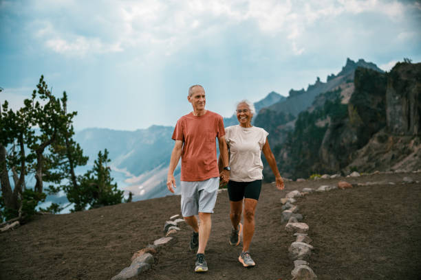 istock Active senior couple hiking 1677022591