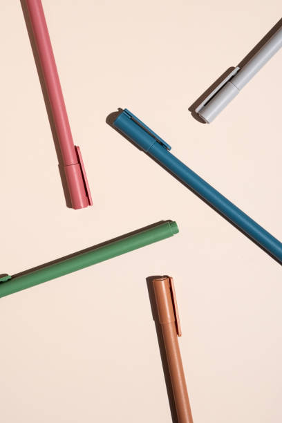 istock Multicolored pens layout. Stationery collection. 1677186703