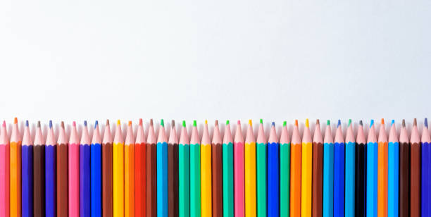 istock Colored Pencils on White Background. Template for Artist Wallpaper or Background. File with Clipping Path. 1677250198