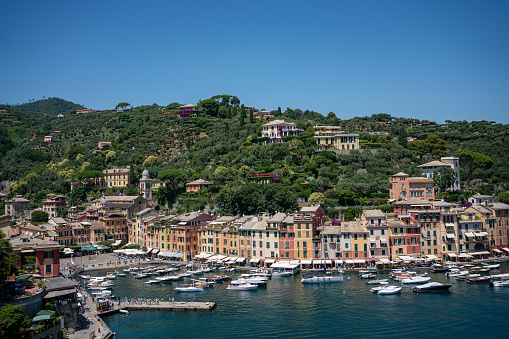 The Italian town of  Portofino marina in a summer day, Italy.