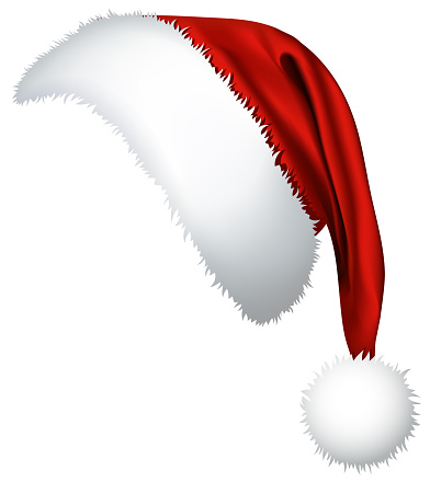 Realistic vector Santa Claus red hat