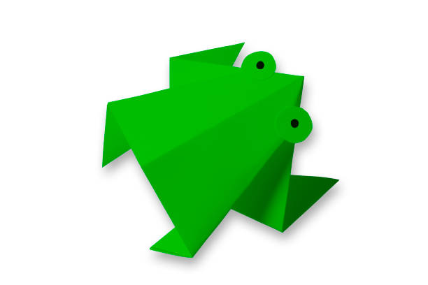 Origami Tree Frog  isolated on white with clipping path.