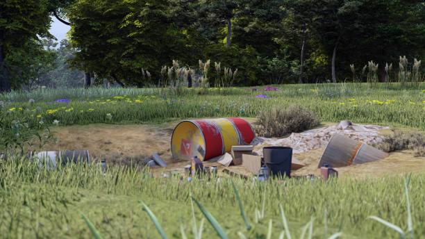istock A pile of garbage and waste in a flowering meadow 1677457640