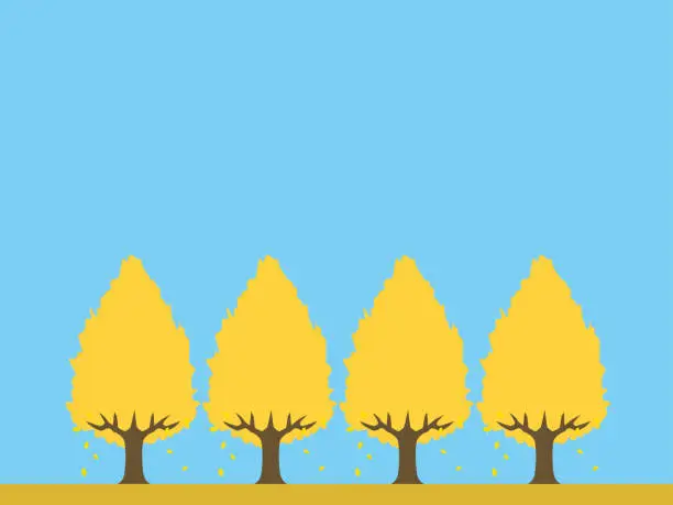 Vector illustration of Ginkgo tree 3B