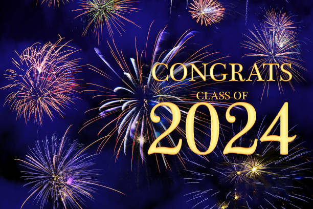 istock CONGRATS CLASS of 2024 lettering with beautiful fireworks 1677546383