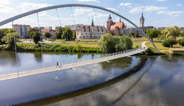 bridge over the elbe river in Dessau- Roßlau, saxony-anhalt germany