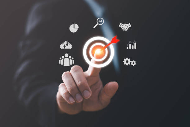 istock businees man touch target icon which for planning development leadership and customer target group concept. 1677590115