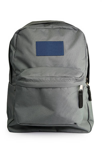 Backpack with grey and blue colors Backpack Isolated With Clipping Path backpack stock pictures, royalty-free photos & images
