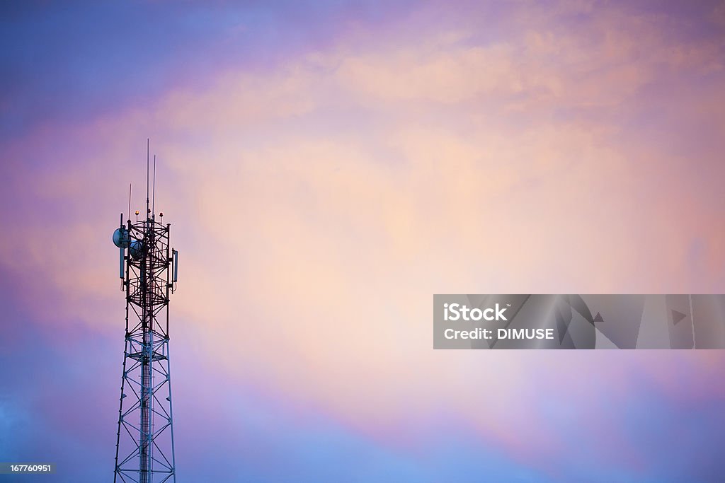 Cellular tower Cellular tower at sunset. Copy space. Communications Tower Stock Photo