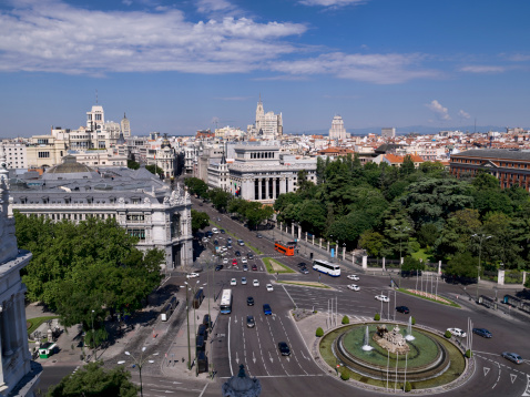 View of the Plaza de la Cibeles, Madrid (Spain)