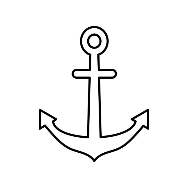 Anchor of the vessel for mooring. The symbol of tourism and recreation at sea, ocean, water. Vector line icon. Editable stroke. Doodle style. Anchor of the vessel for mooring. The symbol of tourism and recreation at sea, ocean, water. Vector line icon. Editable stroke. Doodle style anchor free pic stock illustrations