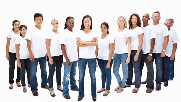 istock Happy mixed race group of people 167761956