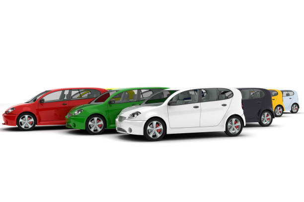 istock Group of four door cards with hatchbacks in assorted colors 167762265