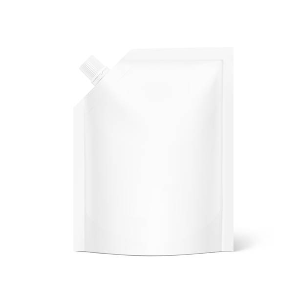 istock Pouch up bag mockup with corner spout. Vector illustration isolated on white background. 1677624308