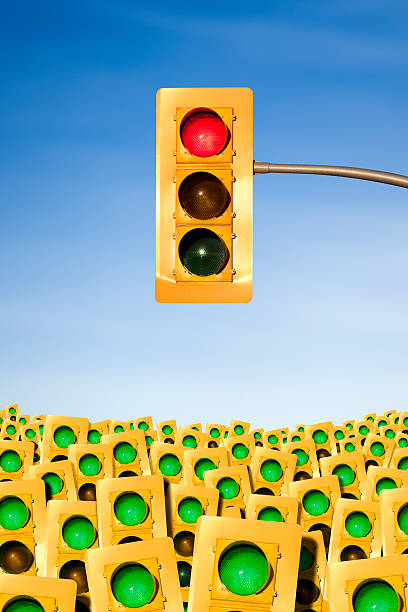 istock Traffic light red stop signal concept 167762568