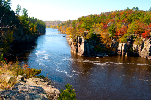 Autumn colors on the St Croix River bordering Minnesota and Wisconsin.