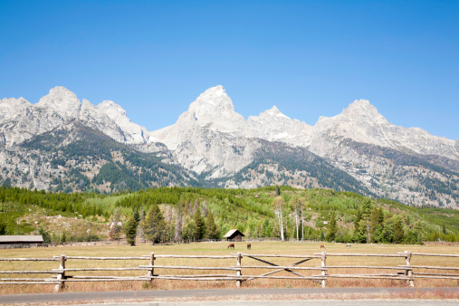 Ranch in Grand Teton National Park,Jackson Hole,Wyoming,USA.