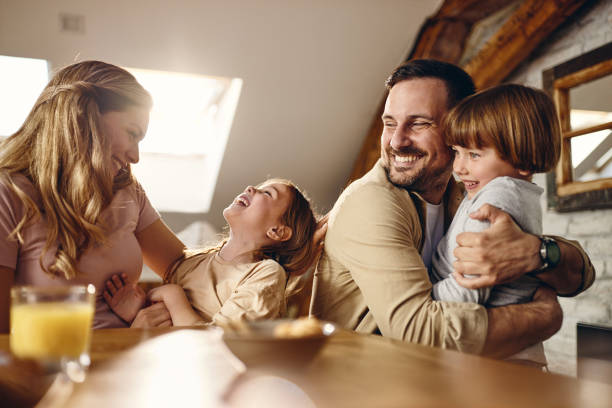 istock Cheerful family having fun together at home. 1677684864