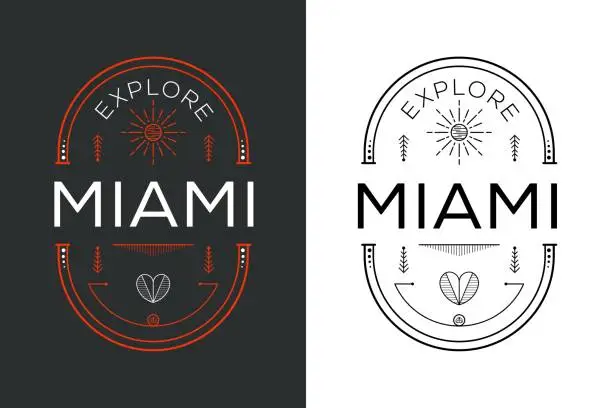 Vector illustration of Explore Miami Design.