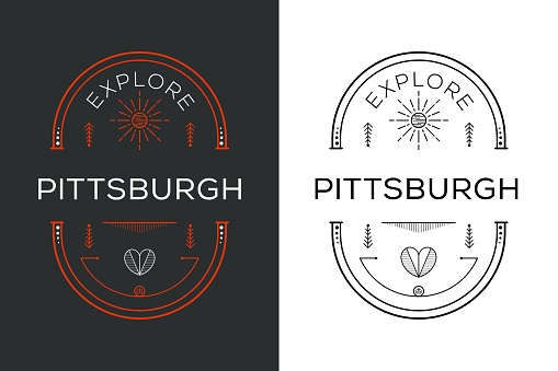 Explore Pittsburgh City Design, Vector illustration.
