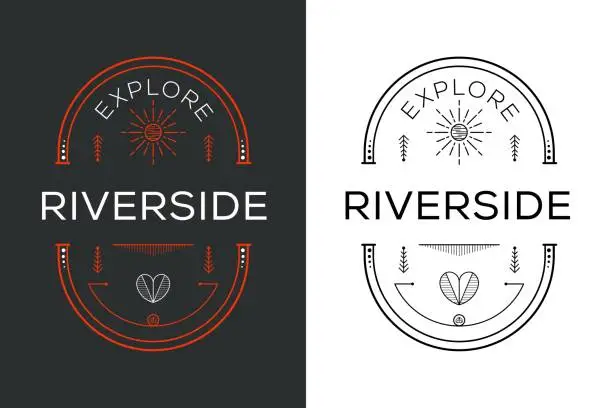 Vector illustration of Explore Riverside Design.