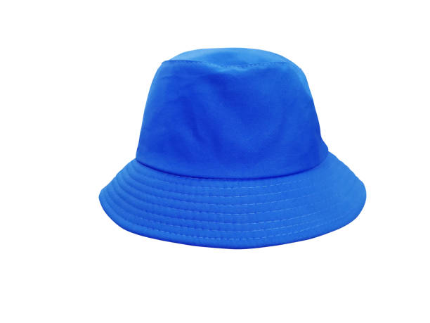 istock Blue bucket hat isolated on white background 1677691814