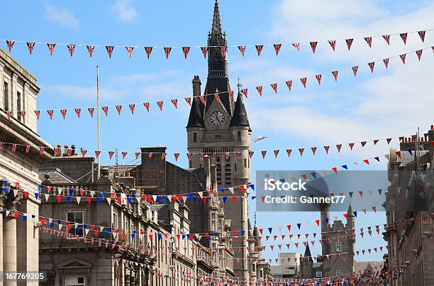 Flags Hung On Union Street In Aberdeen Stock Photo - Download Image Now - Aberdeen - Scotland, Scotland, City