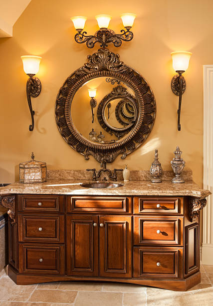 istock Custom residential bathroom vanity and mirror. 167769322